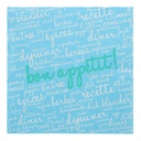 10 x 20 Servietten, 3-lagig 1/4-Falz 40 cm x 40 cm blau "Table Pleasures"