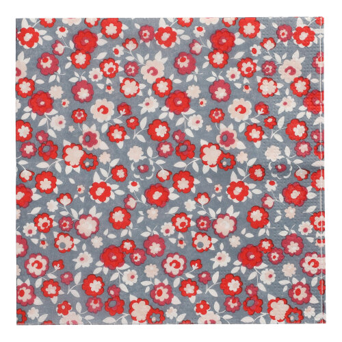 [89399] 10 x 20 Servietten, 3-lagig 1/4-Falz 33 cm x 33 cm "Liberty Rouge"