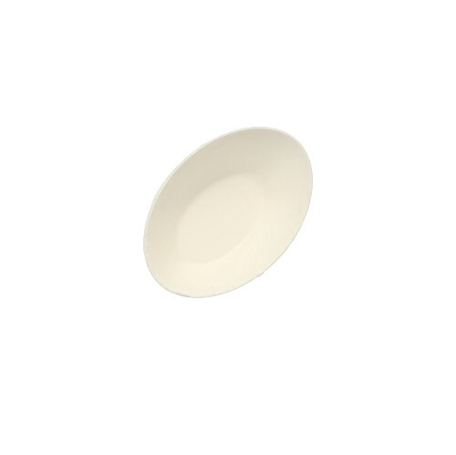 [89436] 10 x 50 Fingerfood - Schalen, Zuckerrohr "pure" 20 ml 2,7 cm x 5 cm x 8 cm weiss "Egg"