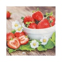 10 x 20 Servietten, 3-lagig 1/4-Falz 33 cm x 33 cm "Strawberry Taste"