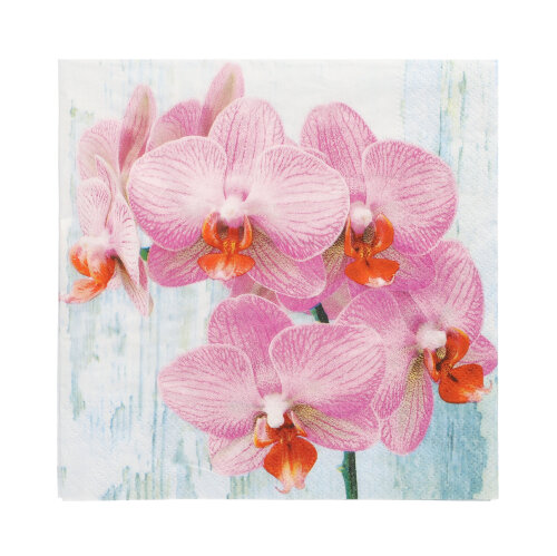 [89486] 10 x 20 Servietten, 3-lagig 1/4-Falz 33 cm x 33 cm "Phalaenopsis"
