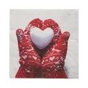15 x 20 Servietten, 3-lagig 1/4-Falz 33 cm x 33 cm "Mittens in the Snow"