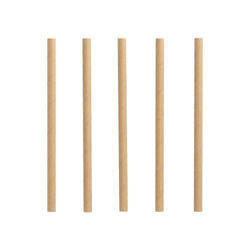 [89561] 8 x 500 Cocktail Trinkhalme, Papier Ø 7 mm · 15 cm braun