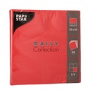 15 x 20 Servietten "DAILY Collection" 1/4-Falz 32 cm x 32 cm rot