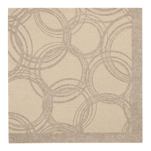 [89681] 5 x 50 Servietten "ROYAL Collection" 1/4-Falz 40 cm x 40 cm sand "Bubbles"