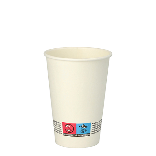 [89693] 25 x 100 Automatenbecher, Pappe "To Go" 0,18 l Ø 7 cm · 9,2 cm weiss