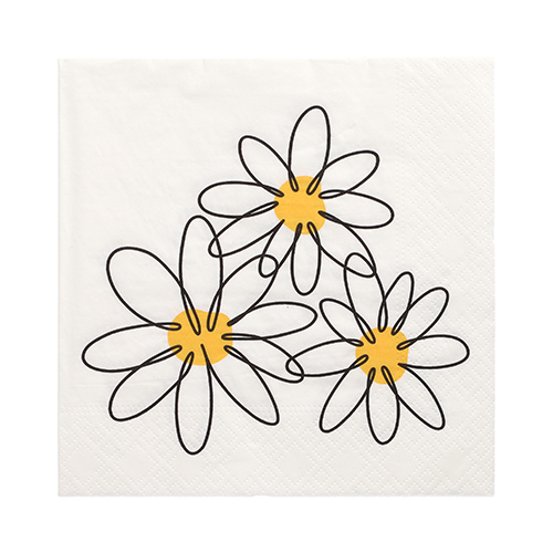[89710] 12 x 30 Servietten, 3-lagig 1/4-Falz 33 cm x 33 cm "Daisy"