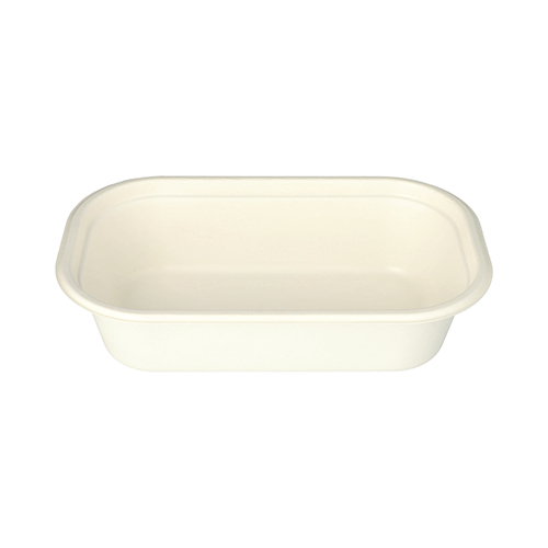 [89727] 200 x Gastronorm-Behälter GN 1/4 Zuckerrohr, PLA beschichtet eckig 1,8 l 6,5 cm x 26,5 cm x 16,2 cm weiss