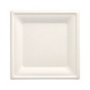 12 x 12 Teller, Zuckerrohr "pure" eckig 20 cm x 20 cm weiss