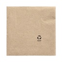 6 x 100 Servietten, 3-lagig 1/4-Falz 33 cm x 33 cm natur aus recyceltem Papier