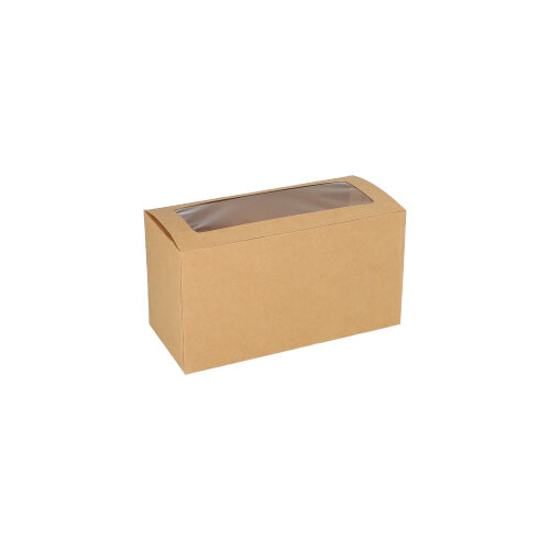 [89808] 4 x 25 Cupcake-Kartons eckig 10 cm x 18,5 cm x 8,5 cm mit Sichtfenster aus PLA