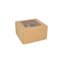 4 x 25 Cupcake-Kartons eckig 10 cm x 17,5 cm x 17,5 cm mit Sichtfenster aus PLA
