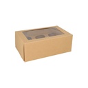 4 x 25 Cupcake-Kartons eckig 10 cm x 27 cm x 17,5 cm mit Sichtfenster aus PLA