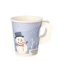 20 x 50 Trinkbecher mit Henkel, Pappe 0,2 l Ø 8 cm · 9,3 cm "Snowman"