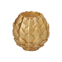 6 x Kugelkerze Ø 10 cm gold "Pine Cone"