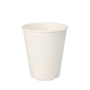 10 x 12 Trinkbecher, Zuckerrohr "pure" 0,2 l Ø 8 cm · 9,1 cm weiss für Heißgetränke