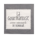 12 x 20 Servietten, 3-lagig 1/4-Falz 33 cm x 33 cm grau "La Gourmandise"