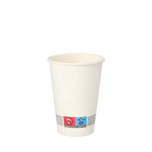 [90383] 25 x 80 Automatenbecher, Pappe "To Go" 0,18 l Ø 7 cm · 9,2 cm weiss