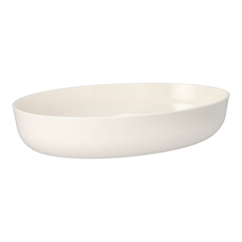 [90389] 4 x 10 Mehrweg-Schalen oval 2400 ml 6,5 cm x 19,5 cm x 30,5 cm weiss "Cella"