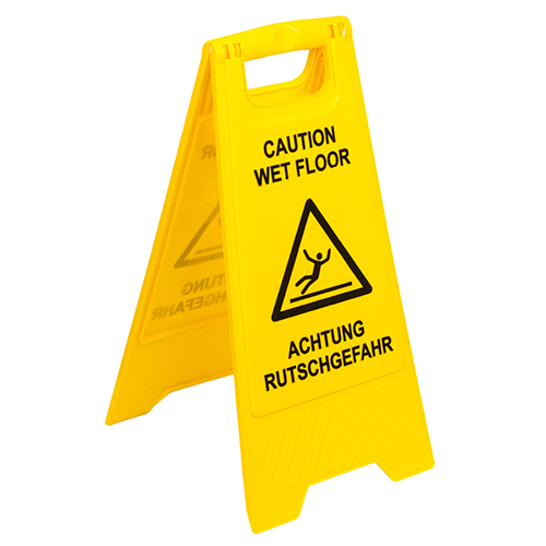 [90468] 10 x Warnschild / Aufsteller "Achtung Rutschgefahr" 62 cm x 30,5 cm x 2,8 cm gelb