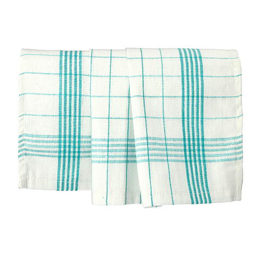 [92070] 10 x 10 Geschirrtücher 70 cm x 50 cm weiss/blau "Baumwolle"