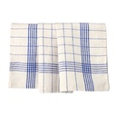 10 x 10 Geschirrtücher 70 cm x 50 cm weiss/blau "Halbleinen"