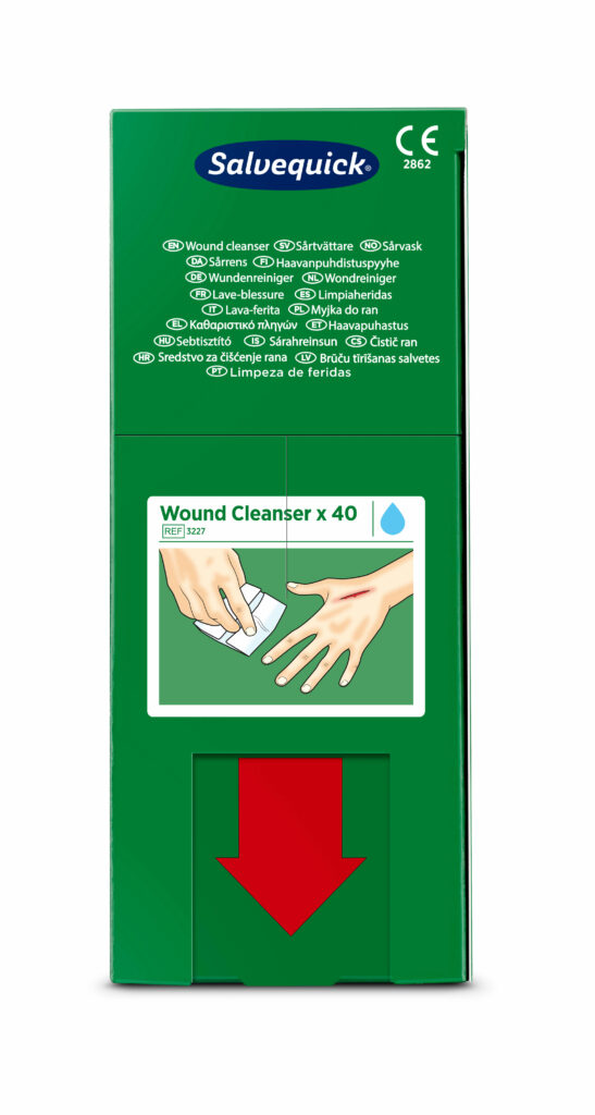 [92211] 10 x 40 "Cederroth" Wipes Salvequick Wundreiniger refill für Savett-Spender REF 51011006