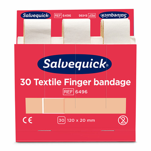 [92228] 10 x 6 Set "Cederroth" Salvequick Textil Pflaster (30 Stück) braun "Finger Bandage" , Refill