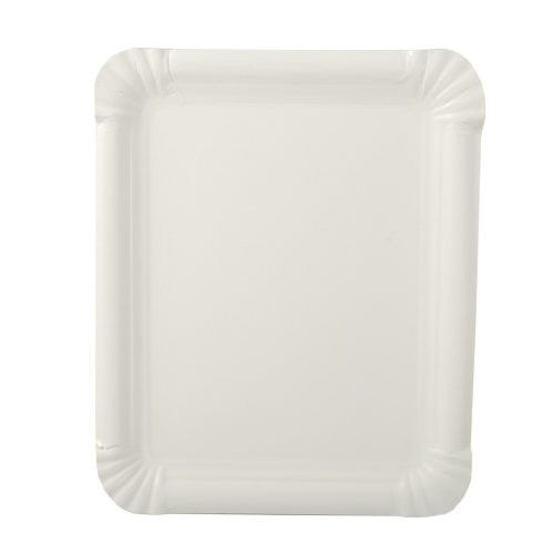 [95648] 2 x 250 Teller, Pappe [ff] eckig 16,5 cm x 20 cm weiss