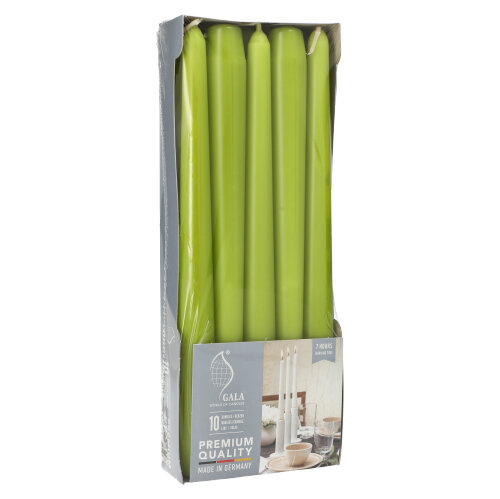 [95931] 10 x 10 Leuchterkerzen Ø 2,3 cm · 25 cm birke