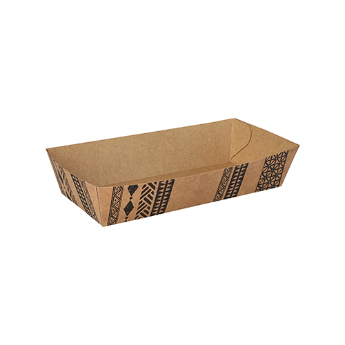 [96447] 500 Snacktrays, Pappe 3,5 cm x 7 cm x 15 cm braun "Maori" extra groß