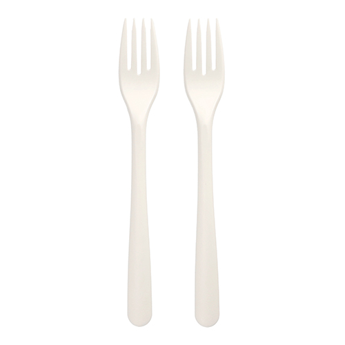 [97044] 20 x 50 Gabeln "Folia" C-PLA 19 cm weiss