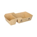 6 x 120 Snacktrays, Pappe "NOTPLA" 3,5 cm x 7 cm x 14,5 cm braun
