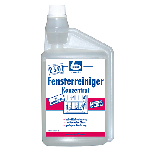 [98270] 8 x "Dr. Becher" Fensterreiniger Konzentrat 1 l Dosierflasche