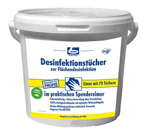 [98305] 70 "Dr. Becher" Desinfektionstücher 29 cm x 30 cm weiss zur Flächendesinfektion