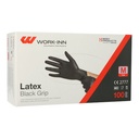 10 x 100 "WORK-INN/PS" Handschuhe, Latex puderfrei "Black Grip" schwarz Größe: M