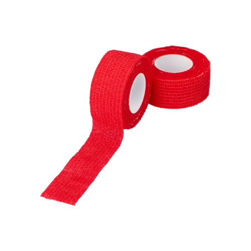 [99051] 12 x 9 Rollen Pflaster / Bandagen selbsthaftend 5 m x 2,5 cm rot