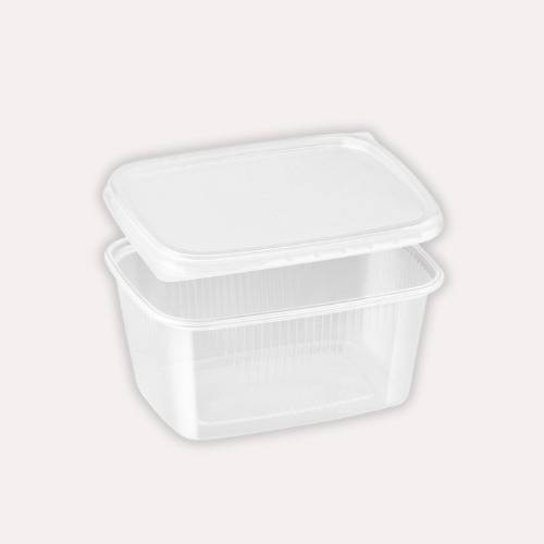 [8045] Feinkostbecher eckig, 250 ml – Kombipack inkl. Deckel