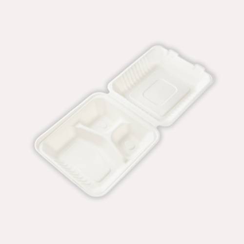 [8527] Menübox, Bagasse, 3-geteilt
