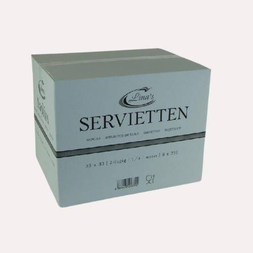 [8313] Zelltuchserviette 33x33 cm, 2-lagig, weiß, 1/4 Falz