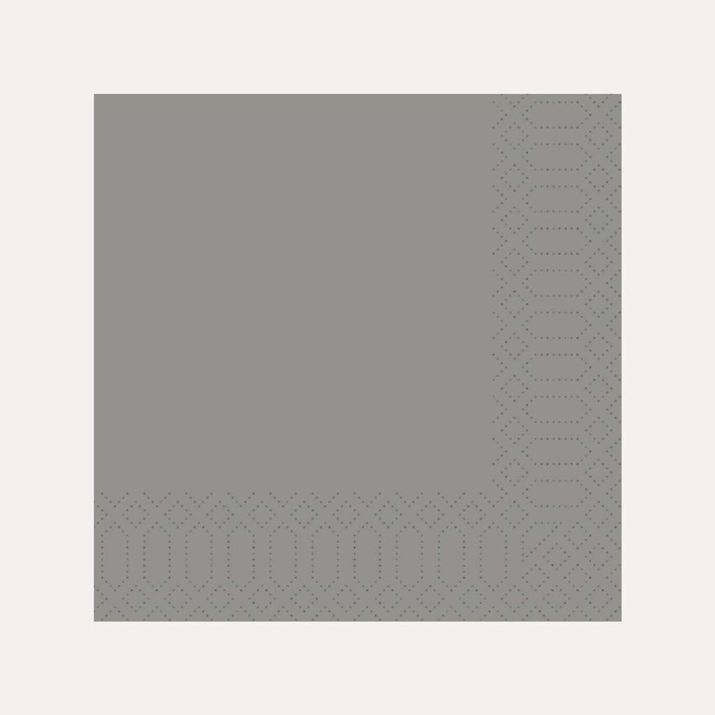 [8015] Zelltuchserviette 33x33 cm, 3-lagig, grau, 1/4 Falz