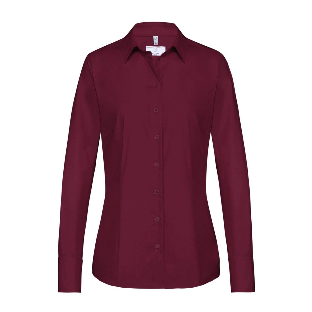 [29-6515-1120-053] Basic-Bluse, bordeaux weinrot