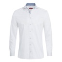 Hemd, weiß mit Kontrast blau