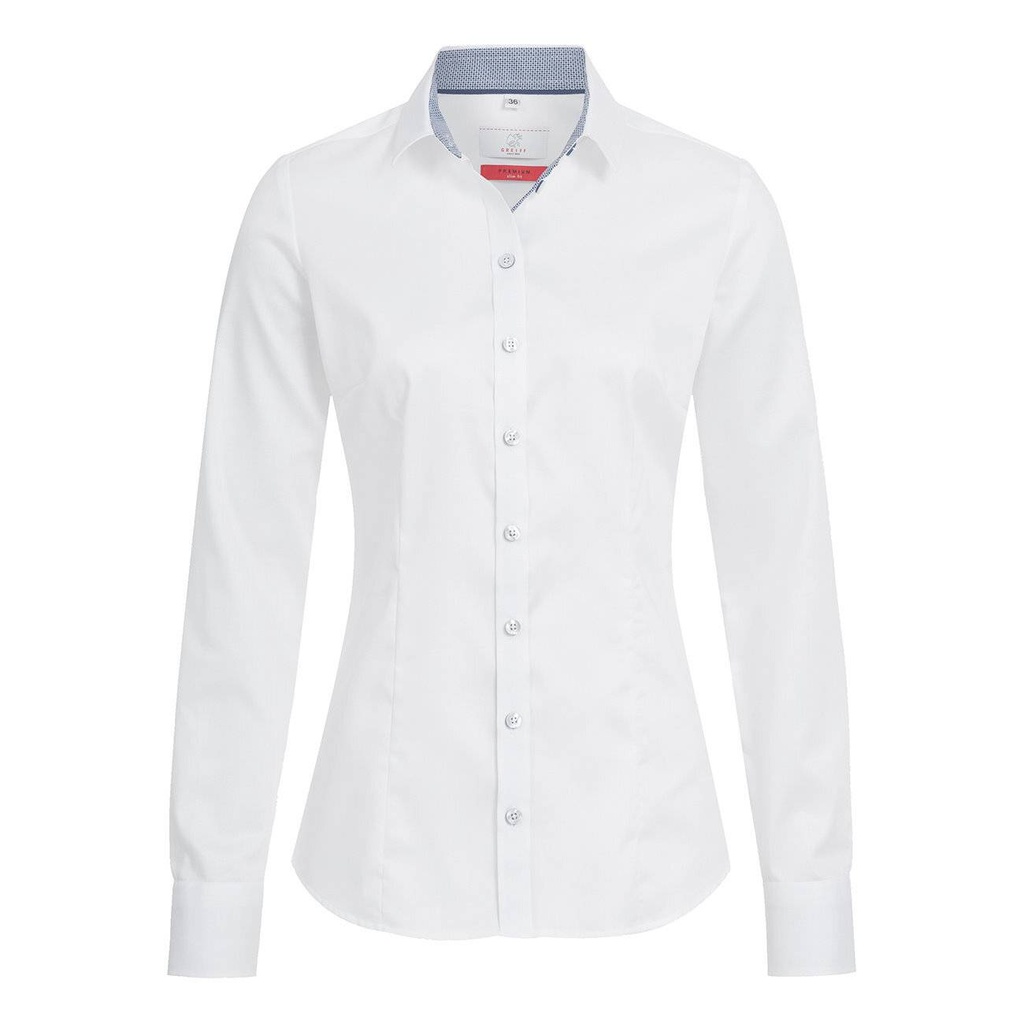 [29-65601-1200-220] Bluse, weiß mit Kontrast blau