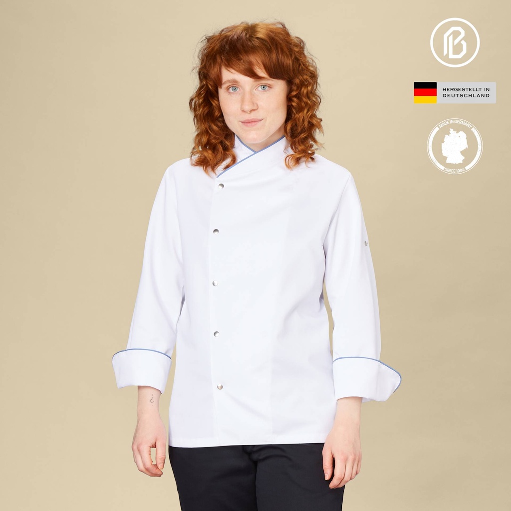 [01100FIO-D] Soft-Fiona, weiße Damen-Kochjacke