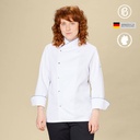 Soft-Fiona, weiße Damen-Kochjacke