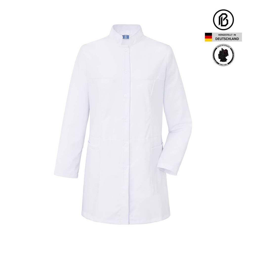 [031-FE01131-FK] Damen-Kurzkittel Feline, weiß, mit Stehkragen