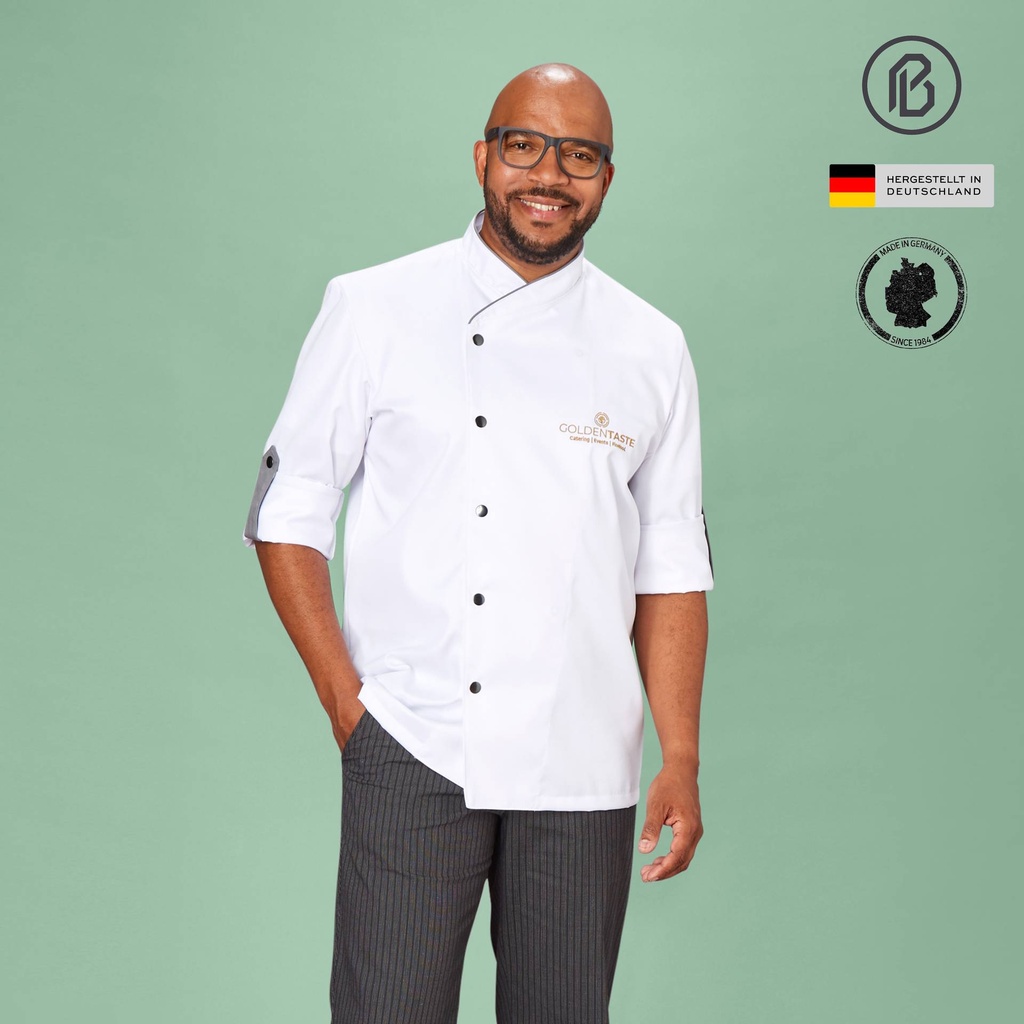 [01000FI-P] Buran-Finix, weiße Kochjacke