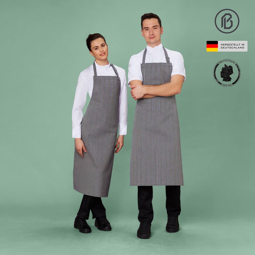 [04746-8019] Latzschürzen ''Stresemann''-gestreift