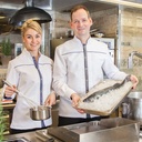 Blanco-Artisan, weiß/weiß-Satinstreifen